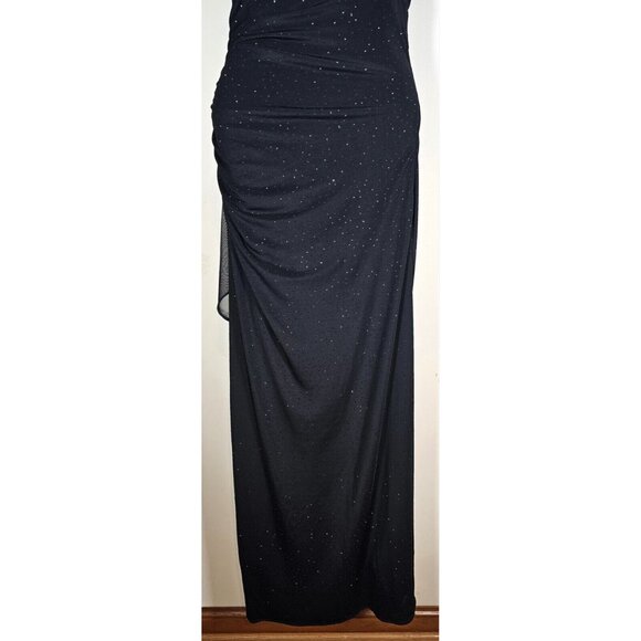 Betsy & Adam by Linda Bernell Size 6 - Black Stretch Sparkle Formal Prom Dress - Picture 7 of 9